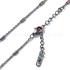 Collana a catena con maglie a colonna in acciaio inossidabile 304 placcata ionica (ip) per uomo e donna&nbsp;NJEW-K245-019B