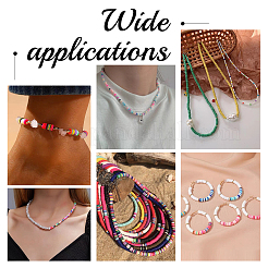 10 нить плоских круглых бусин из полимерной глины ручной работы&nbsp;CLAY-PH0001-44T