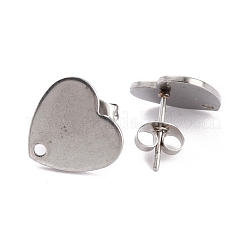 Anlaufgeschützte Ohrstecker-Beschläge aus Edelstahl 304&nbsp;EJEW-O104-15P
