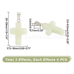 12 шт. подвески из синтетического светящегося камня с 3 эффектами&nbsp;G-GA0001-63
