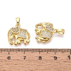 Pendenti in zirconi cubici trasparenti in micro pavè di ottone&nbsp;KK-Q073-04G