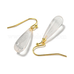 Orecchino pendente con cristallo di quarzo naturale con placcatura ionica (ip).&nbsp;EJEW-C084-01G-08