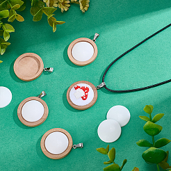 Наборы для самостоятельного изготовления ожерелий из деревянных и искусственных кожаных шнуров&nbsp;DIY-PH0031-61C