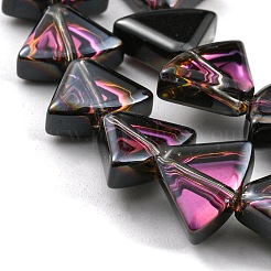 Полупокрытые гальваническим способом прозрачные стеклянные бусины&nbsp;EGLA-G037-08A-HP01