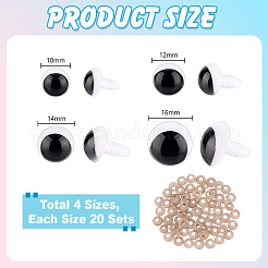 80 Set mit 4 Stilen Harzaugen-Accessoires mit Puppenaugen-Besatz&nbsp;DIY-PH0029-65