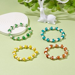 Эластичный браслет из бисера в виде грибов лэмпворк для женщин&nbsp;BJEW-JB08228