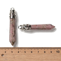 Большие остроконечные подвески из натурального родонита&nbsp;G-Z055-01P-20