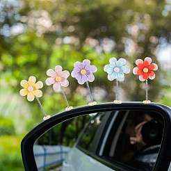5 Stück Kunststoff-Schüttelkopf-Blumen-Auto-Armaturenbrett-Dekorationen&nbsp;AJEW-CP0010-22