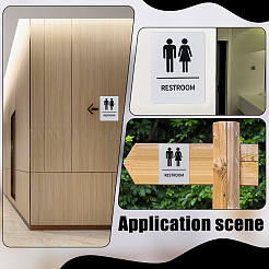 2 cartel acrílico autoadhesivo para baño de mujeres y hombres.&nbsp;AJEW-WR0003-30A