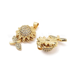 Покрытие стойки латунь микропаве прозрачные подвески из кубического циркония&nbsp;KK-Z064-16G