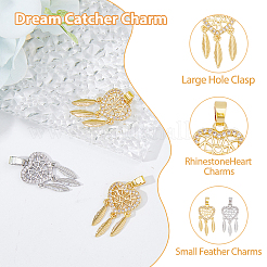 4шт 2 цвета латунные микропаве прозрачные кубические циркониевые подвески&nbsp;KK-DC0003-38