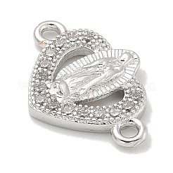 Стойка покрытие латунь микропаве прозрачный кубический цирконий религия сердце дева мария соединительные подвески&nbsp;KK-L224-099P-04