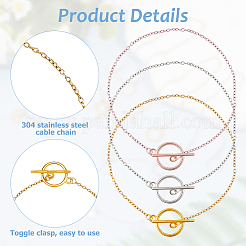 24шт 3 цвета 304 нержавеющая сталь тросовые цепи браслеты для женщин&nbsp;BJEW-HS00008