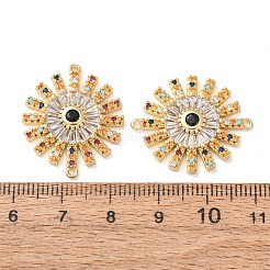 Messing-Mikropavé-Anhänger mit bunten Zirkonia-Verbindungsstücken&nbsp;CU-CBA4579-05G-A