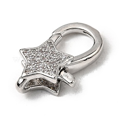 Застежки-клешни из прозрачной латуни с кубическим цирконием&nbsp;KK-Z078-49A-P