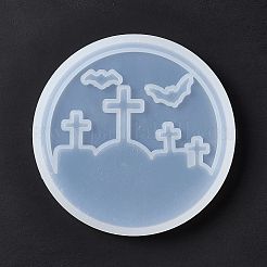 Stampi in silicone per tappetino per tazza con motivo lapide di halloween fai da te&nbsp;DIY-E055-16