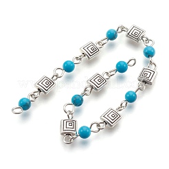 Turchese sintetico in rilievo Handmade catene&nbsp;AJEW-JB00446-08