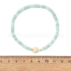 Bracelets extensibles en turquoise synthétique teintée à l'océan&nbsp;BJEW-JB14307-02
