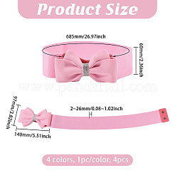 4 pz 4 colori regolabili bowknot in pelle PU elastico in vita per le donne&nbsp;AJEW-CO0001-07