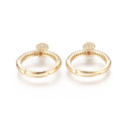 Регулируемые латунные кольца из микро-паве кубического циркония&nbsp;RJEW-F101-05G