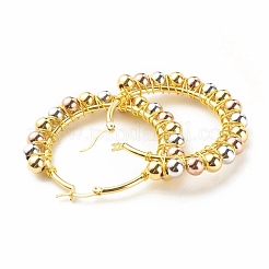 Veri orecchini a cerchio a cerchio grande placcato oro 18k&nbsp;EJEW-C003-04A-RS