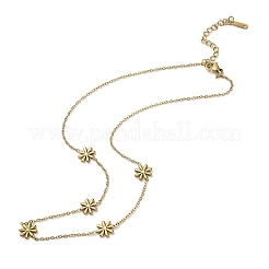 Ожерелья из нержавеющей стали 304 с цепочкой в виде цветка маргаритки для женщин&nbsp;LS-NJEW-Q028-10G