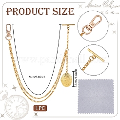 Taschenuhrkette aus Aluminium und Eisenclip&nbsp;HJEW-PH02067