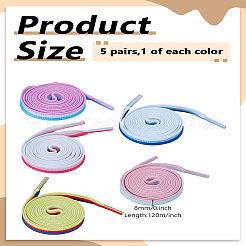 5 пара двухцветных трехцветных мозаичных шнурков цвета макарон из полиэстера&nbsp;FIND-LP0008-72