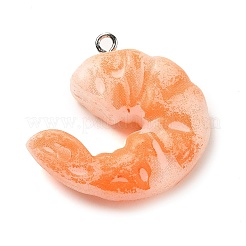 Pendentifs alimentaires imitation résine de crevette&nbsp;LS-RESI-R442-01
