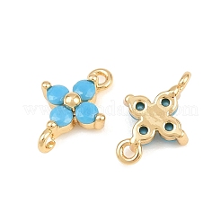 Conectores de latón con circonitas cúbicas azul cielo intenso&nbsp;CU-CBAA6E8-10G