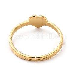 Bague réglable en acier inoxydable avec placage ionique (IP) 201 pour femme&nbsp;RJEW-F131-06G