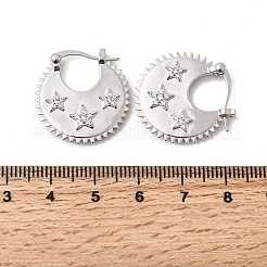 Серьги-кольца из латуни с прозрачным фианитом и прозрачным фианитом&nbsp;EJEW-Z157-01P