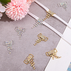 8 шт. 2-цветное украшение для обуви из сплава со стразами&nbsp;FIND-GF0007-25