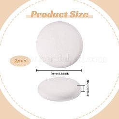 Roccia dipinta in cemento bianco tondo e piatto&nbsp;DIY-WH0783-012
