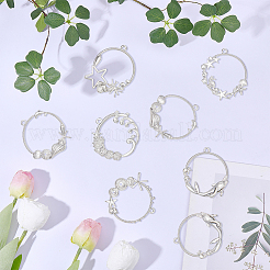 24 pièces 6 styles pendentifs en alliage à lunette ouverte&nbsp;FIND-SP0006-05