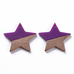 Подвески из непрозрачной смолы и ореха&nbsp;RESI-T035-39D