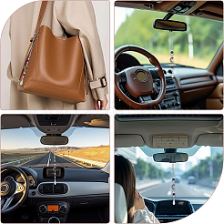 Подвесные украшения из натурального аметиста и сплава&nbsp;HJEW-WH20009-03A