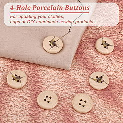 6 шт. фарфоровые пуговицы&nbsp;BUTT-OC0001-59B