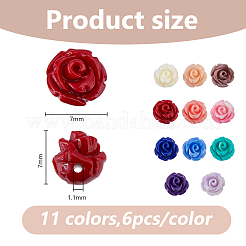 66 pz 11 colori perline di conchiglia imitazione resina opaca&nbsp;RESI-DC0001-60