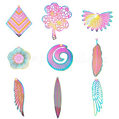 18 шт. 9 стиля подвески из нержавеющей стали 201&nbsp;STAS-TA0002-89