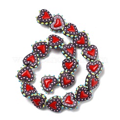 Cuisson peinture verre perles bosselées cœur&nbsp;LAMP-V001-07A