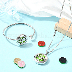 1 bracelet jonc ouvert en acier inoxydable et 1 colliers pendentifs en acier inoxydable&nbsp;AJEW-SC0004-06A