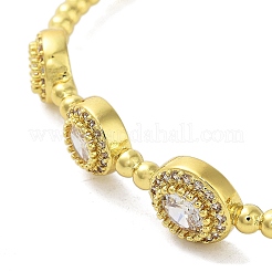 Браслеты-манжеты с прозрачным кубическим цирконием из латуни с микропаве&nbsp;BJEW-E095-03G