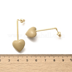 Серьги-гвоздики в форме сердечка из латуни&nbsp;LS-EJEW-A121-19B-03