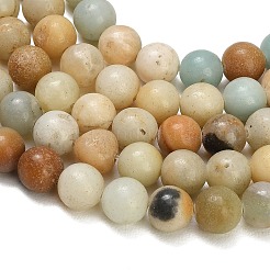 Fili di perline di amazzonite con fiori naturali smerigliati&nbsp;GG-CBA6382-A04-8mm-01