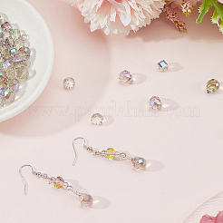 114шт прозрачные гальванические стеклянные бусины&nbsp;GLAA-PA0001-17C