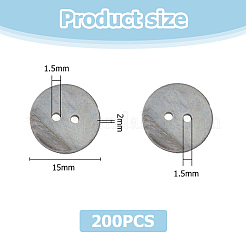 250 шт. плоские круглые пуговицы с 2 отверстиями&nbsp;SHEL-HS0001-02