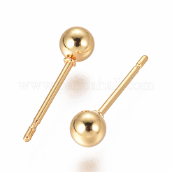 Pendientes de bola de acero inoxidable 304&nbsp;X-EJEW-F237-01B-G