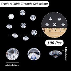 Cabochons en zircone cubique&nbsp;ZIRC-BBC0003-76C