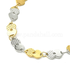 Braccialetti a maglie a cuore in acciaio inossidabile 304 con placcatura ionica (ip) per donna&nbsp;BJEW-A007-02GP